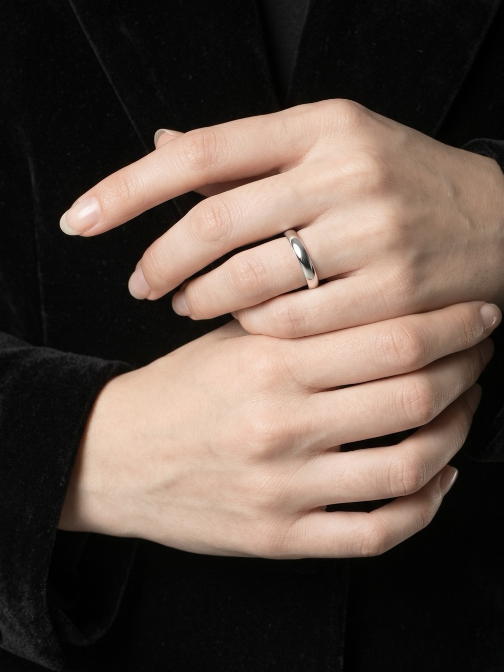 2388-10 925 Sterling Silver Adjustable Minimalist Band Ring | Open Wrap Bypass R
